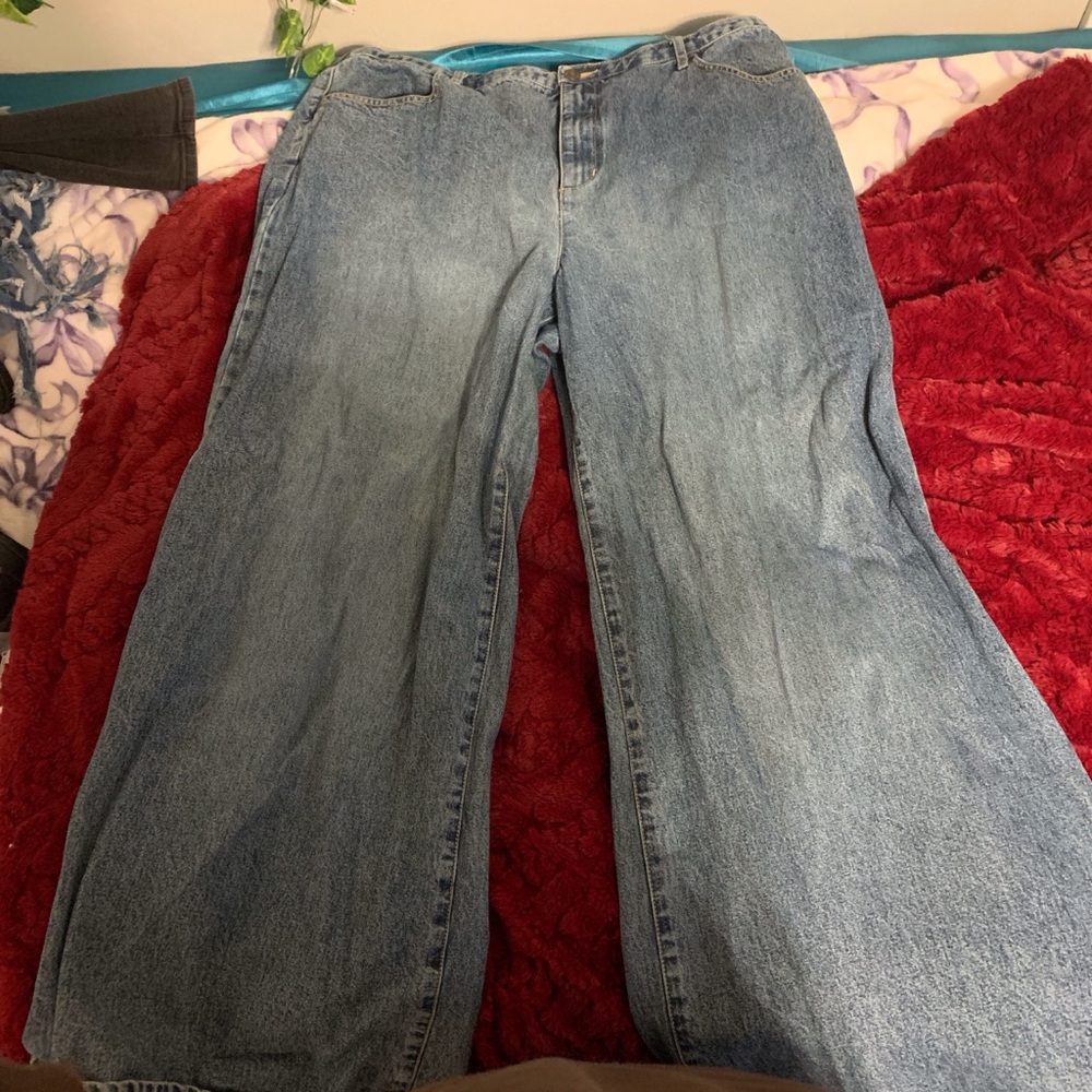 Classic Blue Denim Jeans wide leg